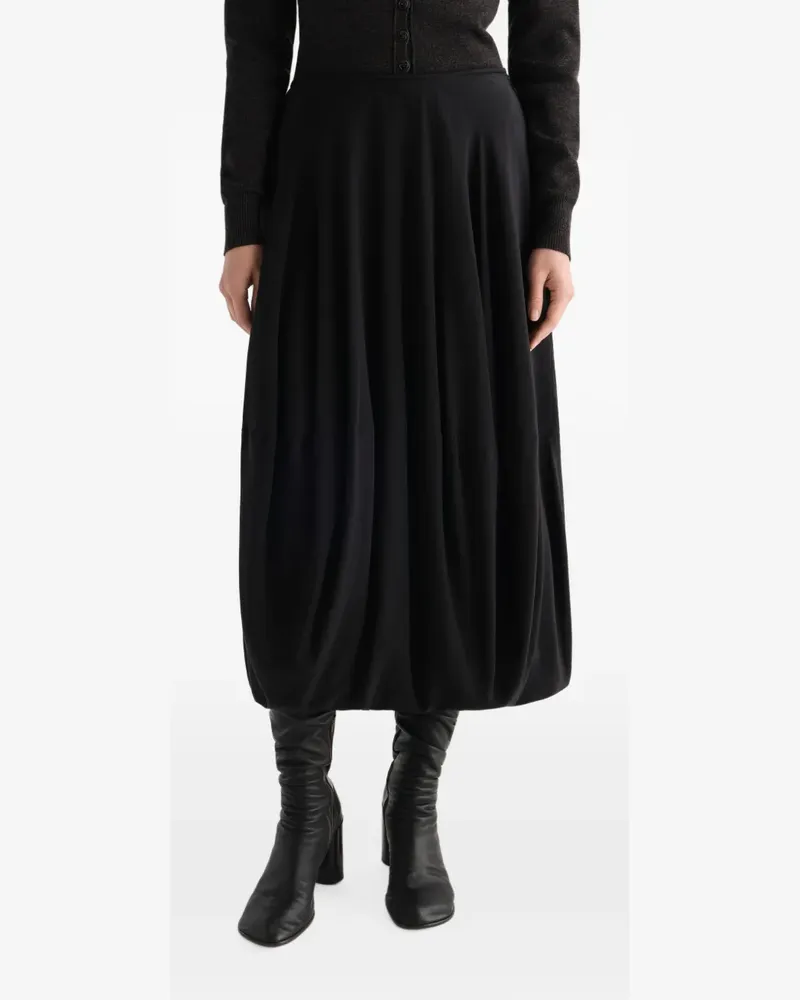 Christophe Lemaire Ballonrock aus Seiden-Crepe de Chine - Schwarz Schwarz