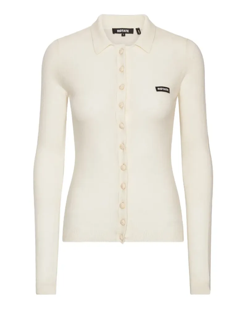 ROTATE Birger Christensen knitted polo top - Weiß Weiß
