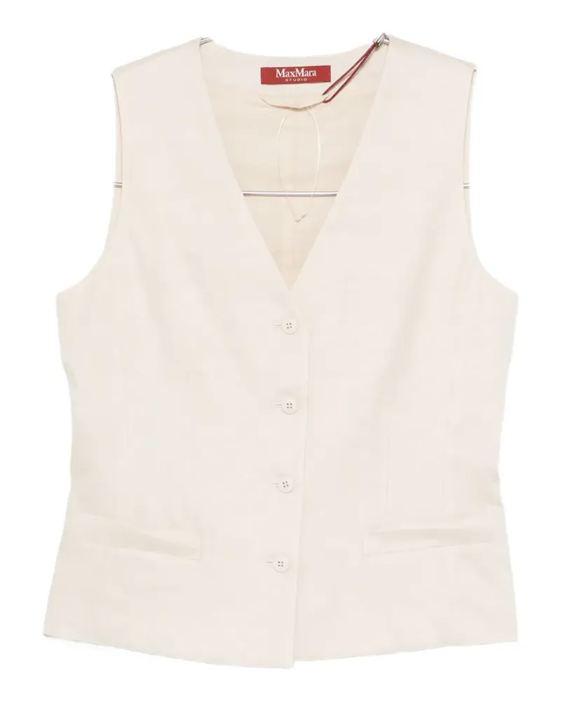 Max Mara Carnet button-front waistcoat - Nude Nude