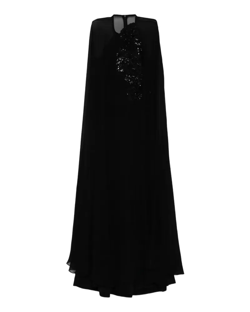 Elie Saab Maxikleid mit Pailletten - Schwarz Schwarz