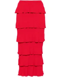 Moschino Gestufter Midirock Rot