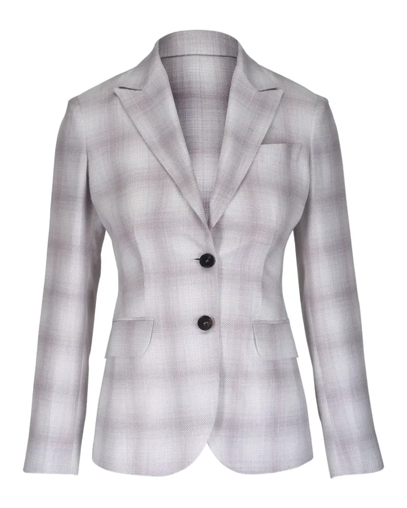 Kiton Kariertes Sakko - Grau Grau