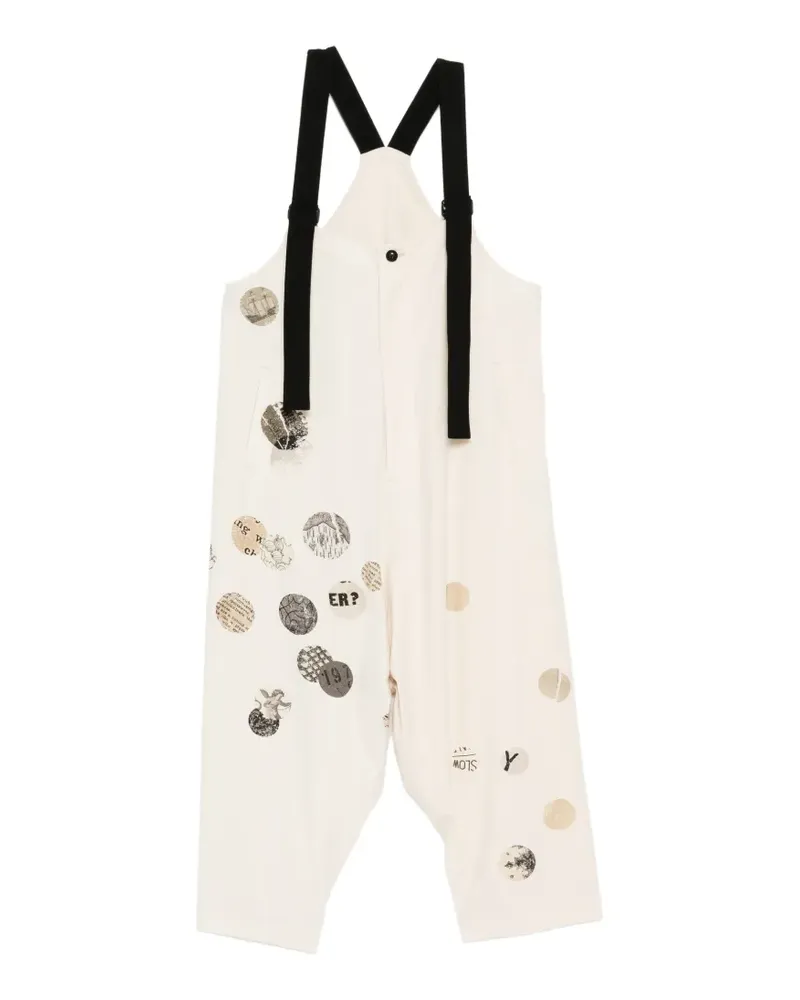 Yohji Yamamoto print trousers - Nude Nude