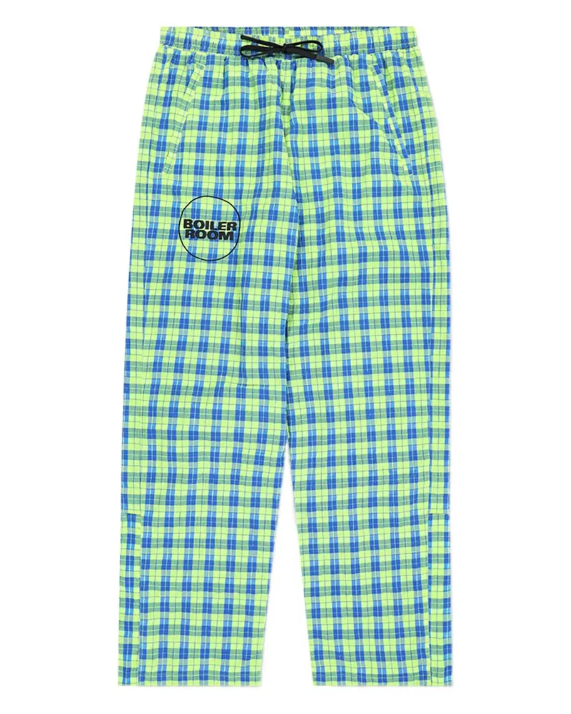 PLEASURES Practice checked-pattern track pants - Grün Grün