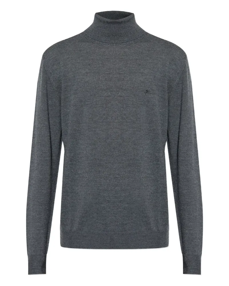 Etro Rollkragenpullover mit Logo-Stickerei - Grau Grau
