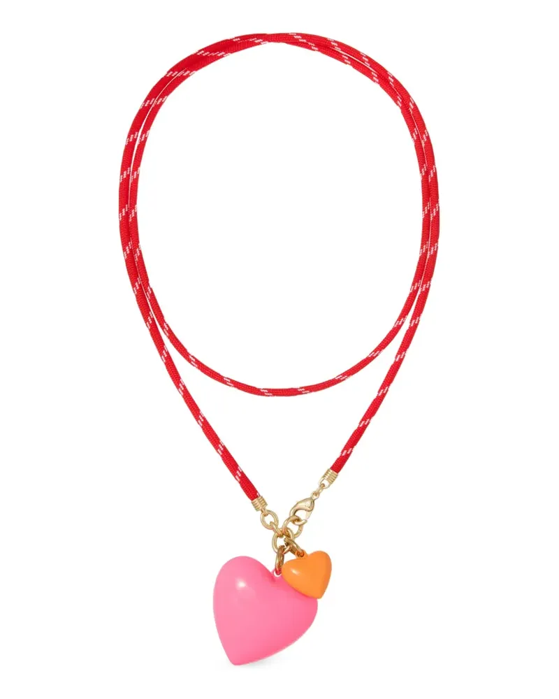 Roxanne Assoulin Happy Cord heart-pendant necklace - Rosa Rosa