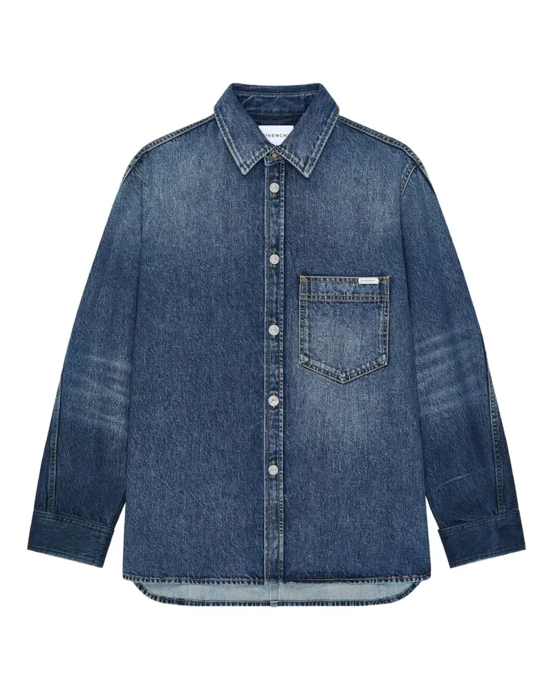 Givenchy Couture Seam Hemd aus blauem Denim Blau