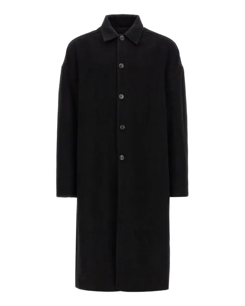 Rick Owens Tower Buttoned Brad coat - Schwarz Schwarz