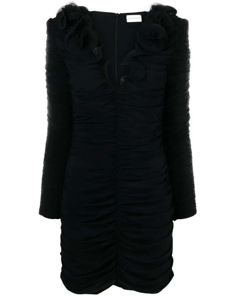 Magda Butrym Minikleid mit Blumenmuster - Schwarz Schwarz