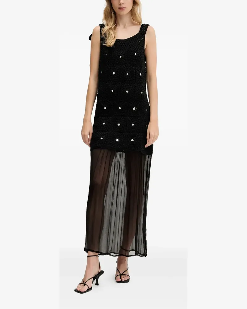 Never Fully Dressed tie-detail embellished maxi dress - Schwarz Schwarz