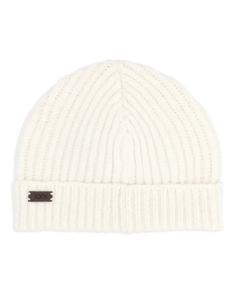 TOD'S Beanie mit Logo-Schild - Nude Nude