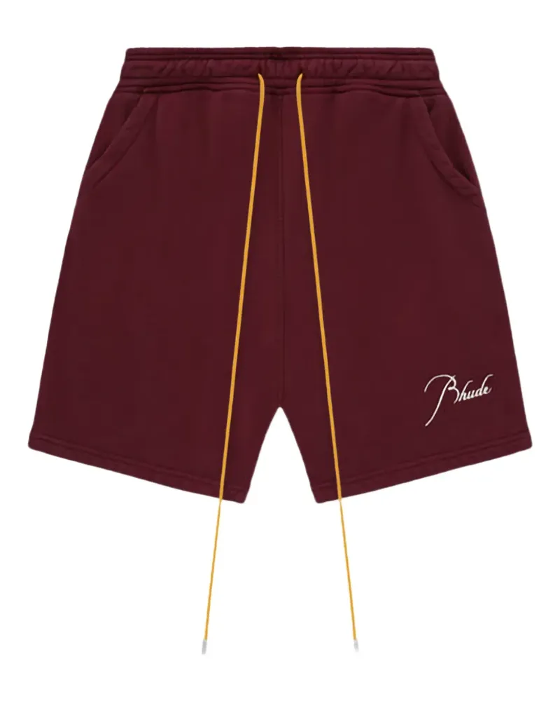 RHUDE Maroon/Burgundy" Joggingshorts aus Frottee Rot