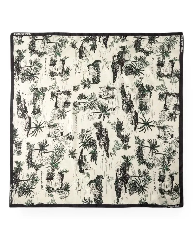 Karl Lagerfeld K/Signature Vacance silk scarf - Schwarz Schwarz