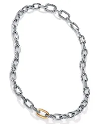 David Yurman 18kt DY Madison Gelbgold- und Silberhalskette Silber