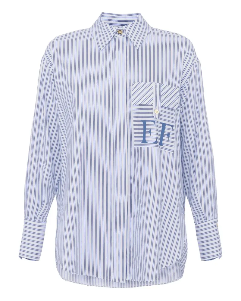 Elisabetta Franchi Gestreiftes Popeline-Hemd - Blau Blau