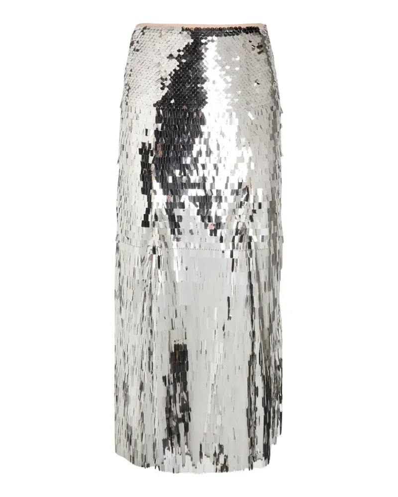 Self-Portrait sequin embellished midi skirt - Silber Silber