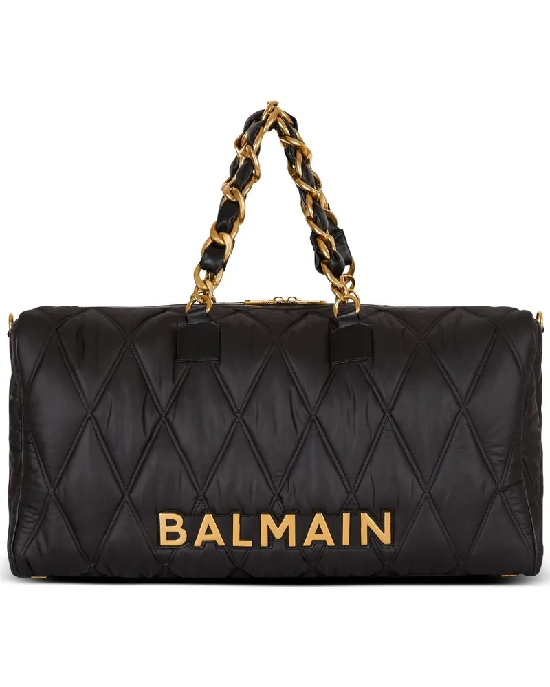Balmain Voyage Reisetasche mit gestepptem Gittermuster - Schwarz Schwarz