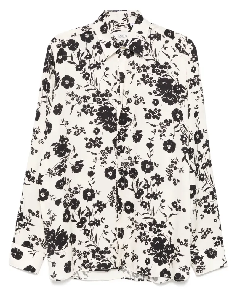 Laneus Hemd mit Blumen-Print - Nude Nude