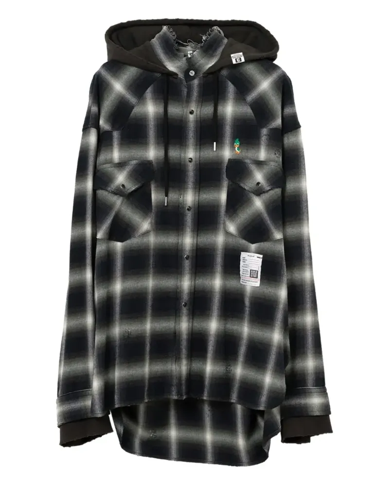 MIHARAYASUHIRO Kariertes Hemd mit Kapuze - Grün Grün