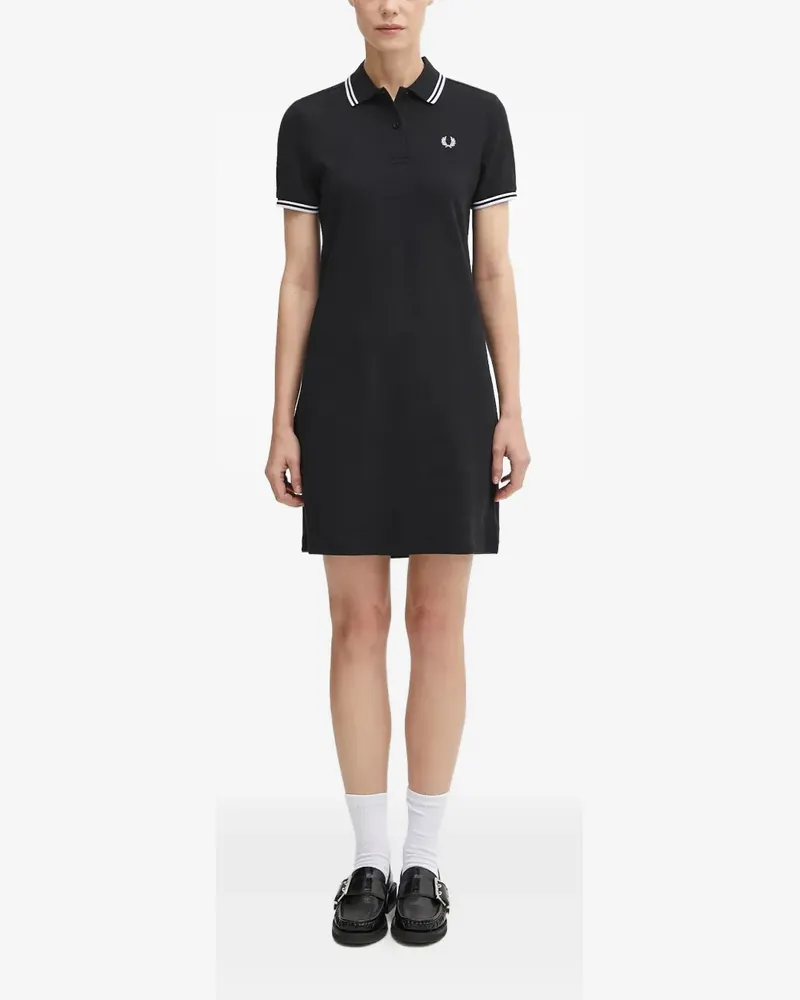Fred Perry logo-embroidered mini dress - Schwarz Schwarz