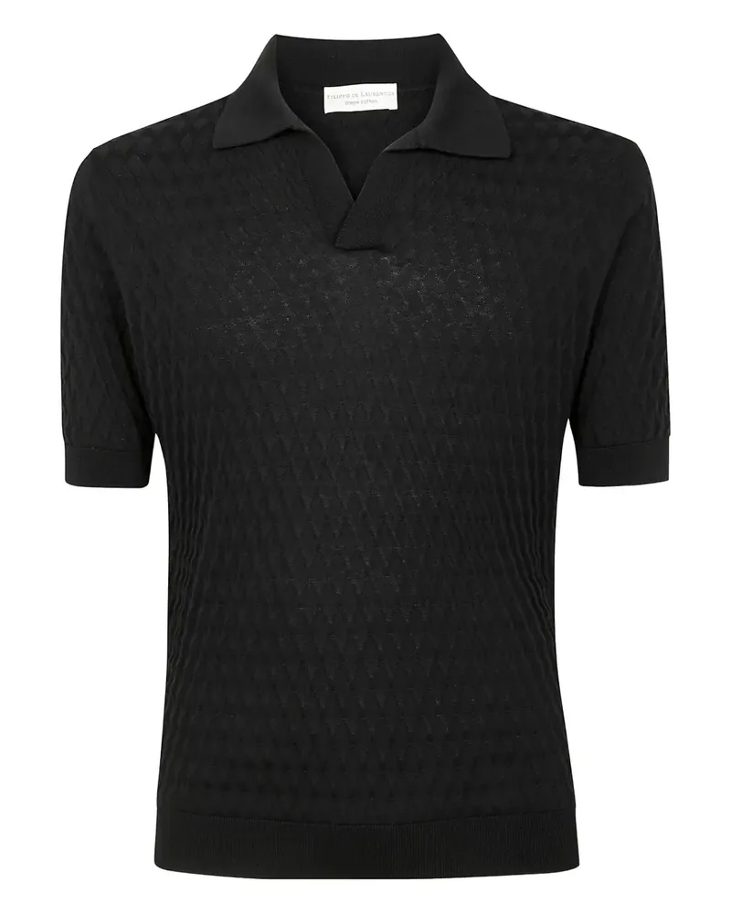 Filippo de Laurentiis Gestricktes T-Shirt - Schwarz Schwarz