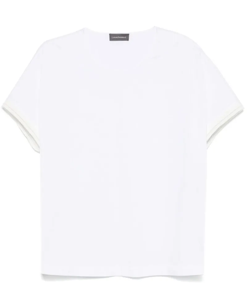 Lorena Antoniazzi Gestreiftes T-Shirt - Weiß Weiß