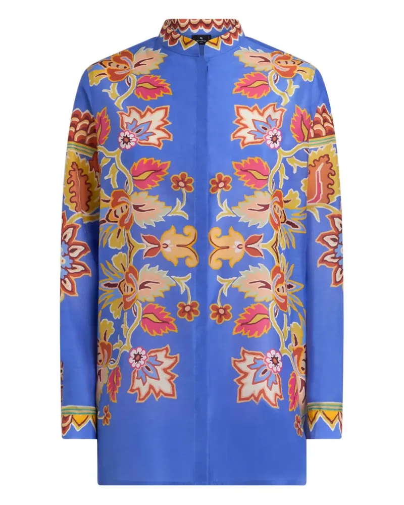 Etro Hemd mit Blumen-Print - Blau Blau