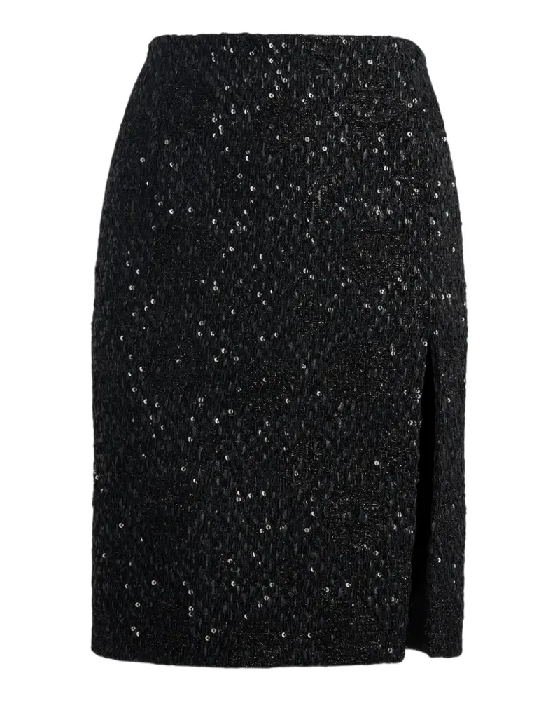 Balmain Midirock mit Pailletten - Schwarz Schwarz