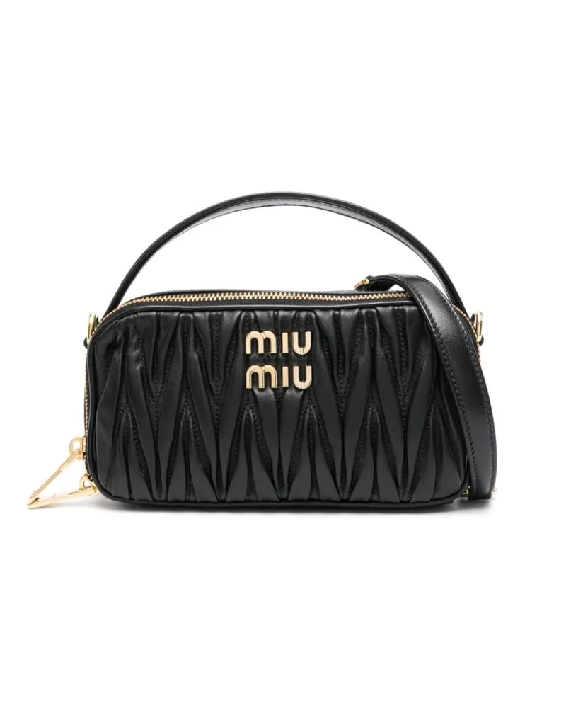 Miu Miu Handtasche aus Matelassé-Leder - Schwarz Schwarz