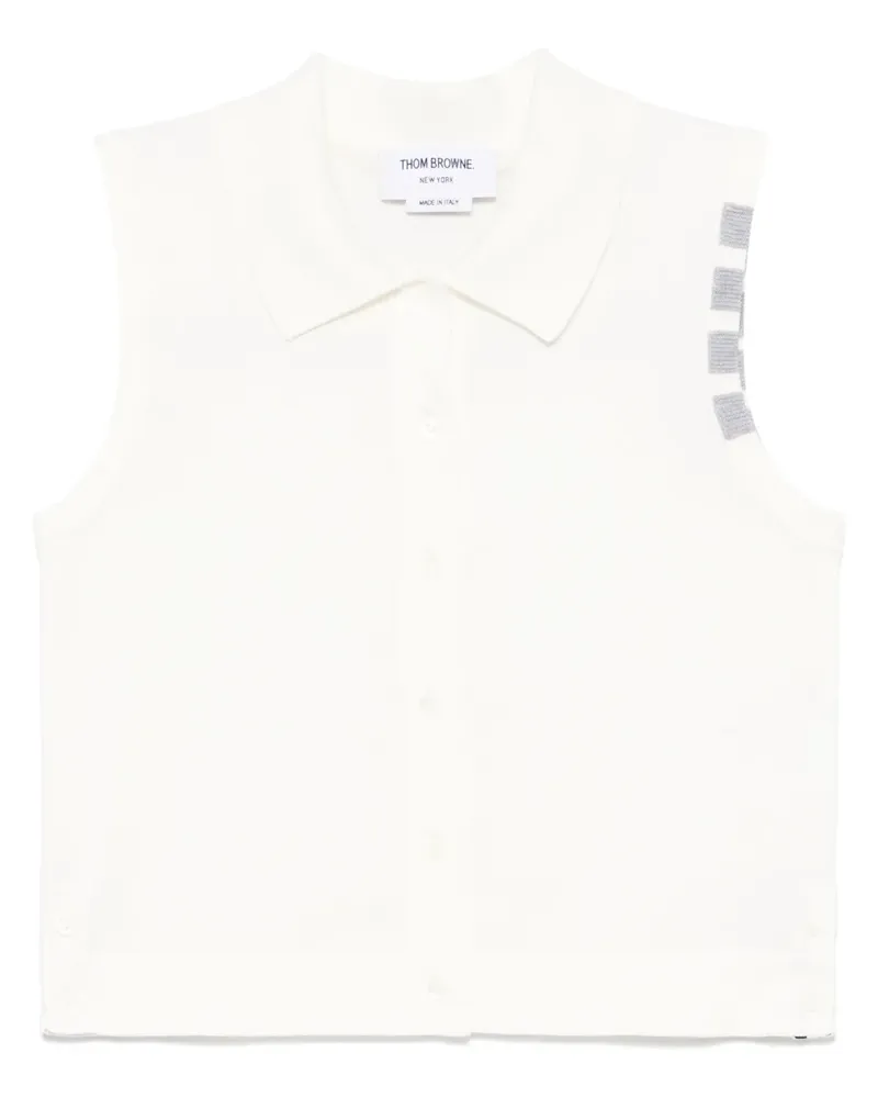 Thom Browne 4-Bar Trägershirt - 100 WHITE 100