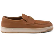 Loafer mit Logo-Schild - Braun