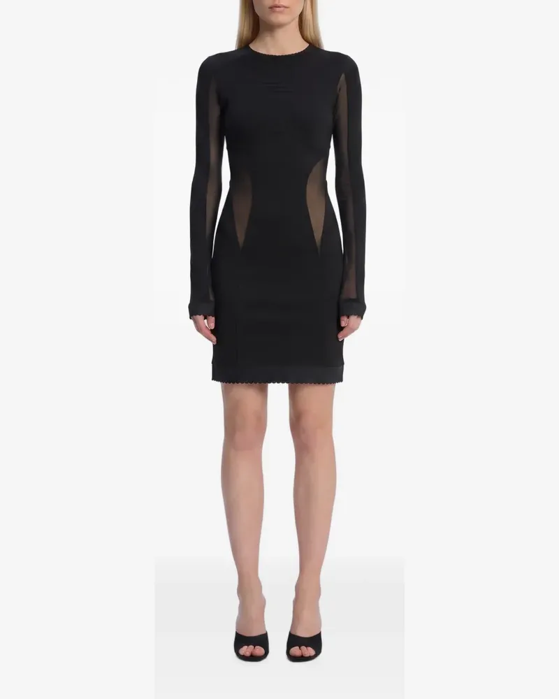 ATTICO Minikleid mit Tülleinsätzen - Schwarz Schwarz