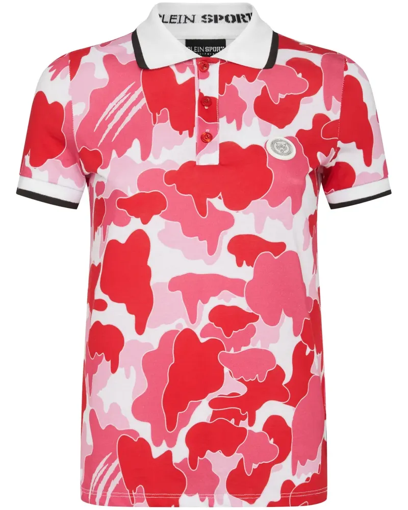 Philipp Plein Poloshirt mit Camouflage-Print - Rosa Rosa