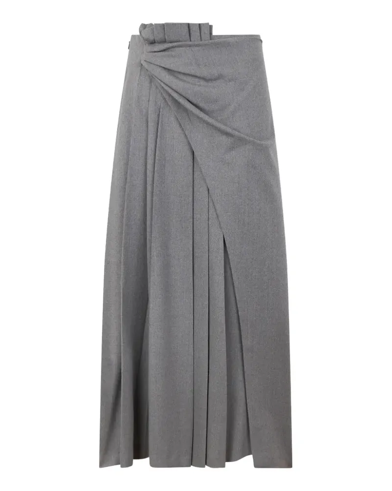 Alberta Ferretti draped pleated maxi skirt - Grau Grau
