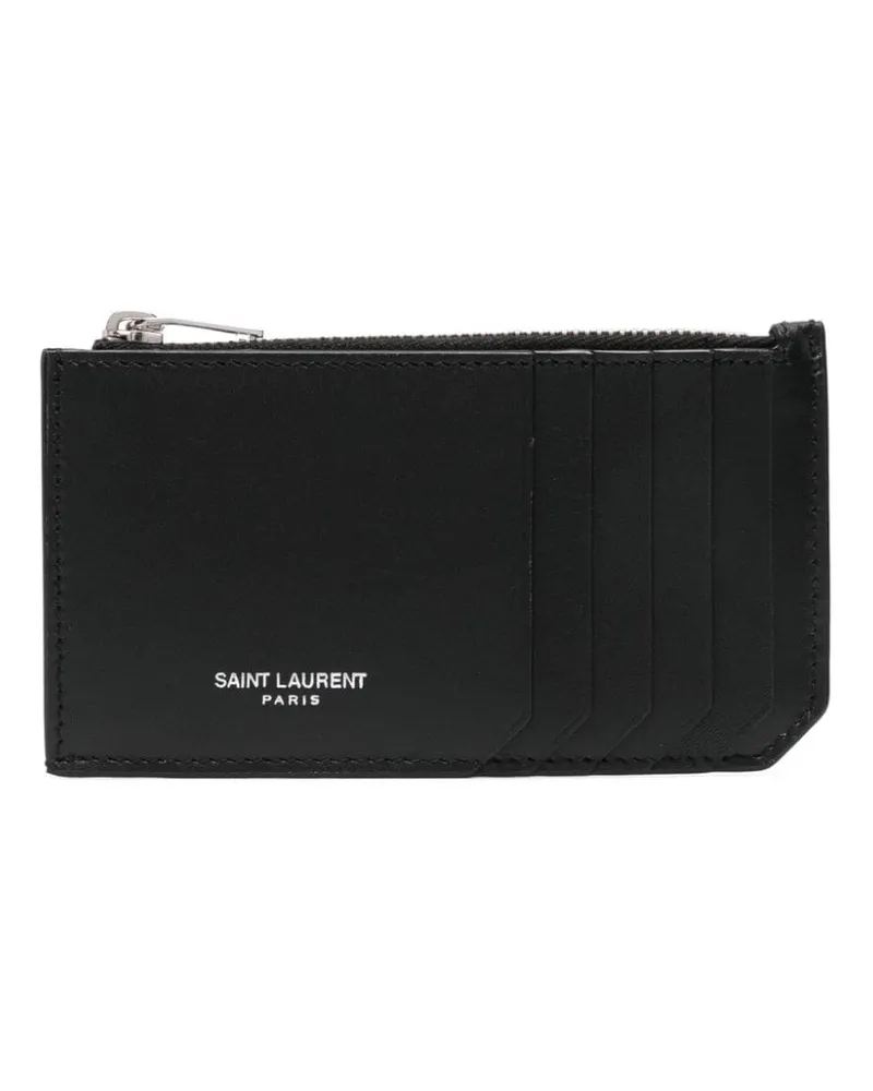 Saint Laurent Kartenetui mit Logo-Stempel - Schwarz Schwarz