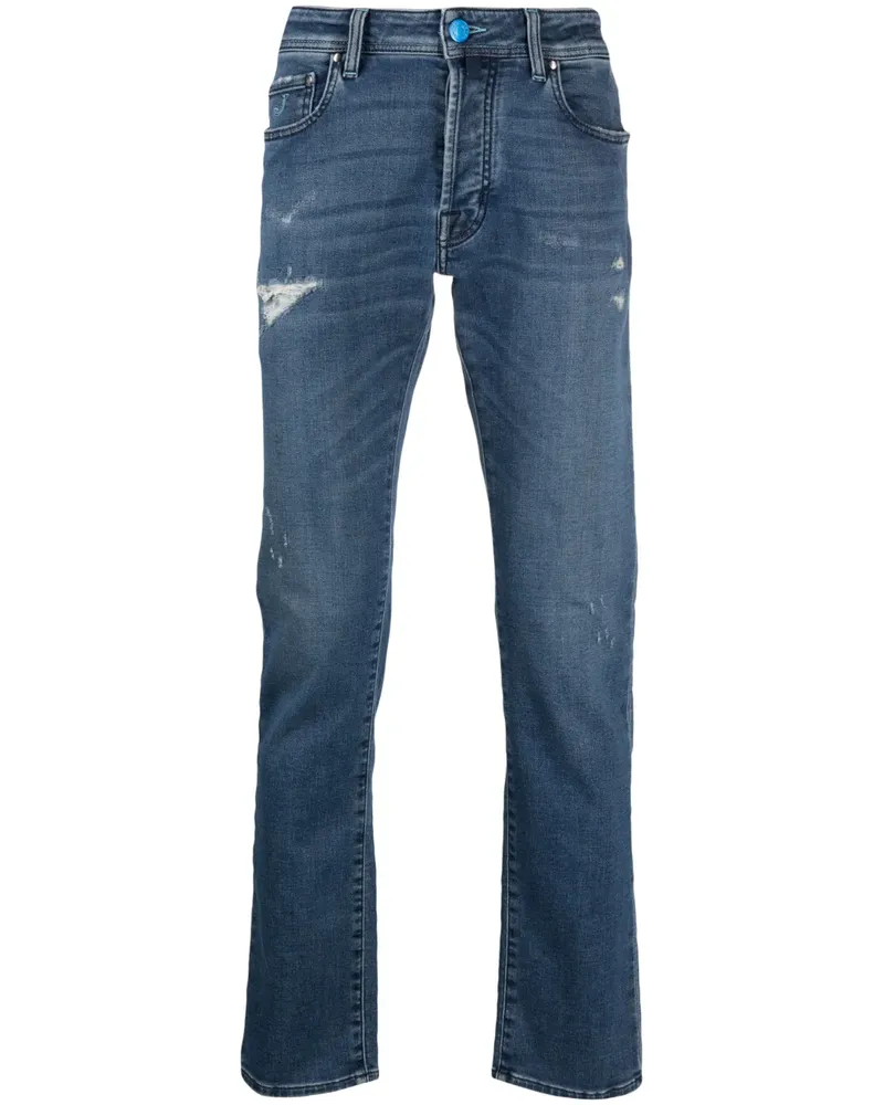 Jacob Cohën Gerade Jeans im Distressed-Look - Blau Blau