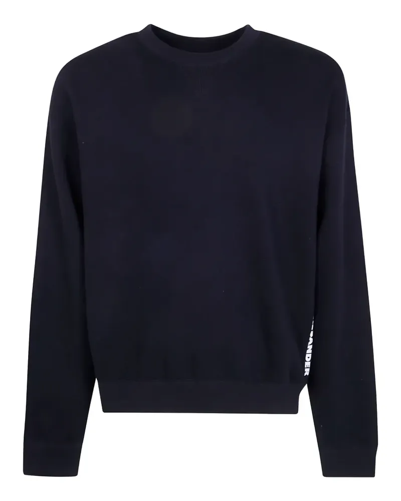 Jil Sander logo-print V-insert sweater - Blau Blau