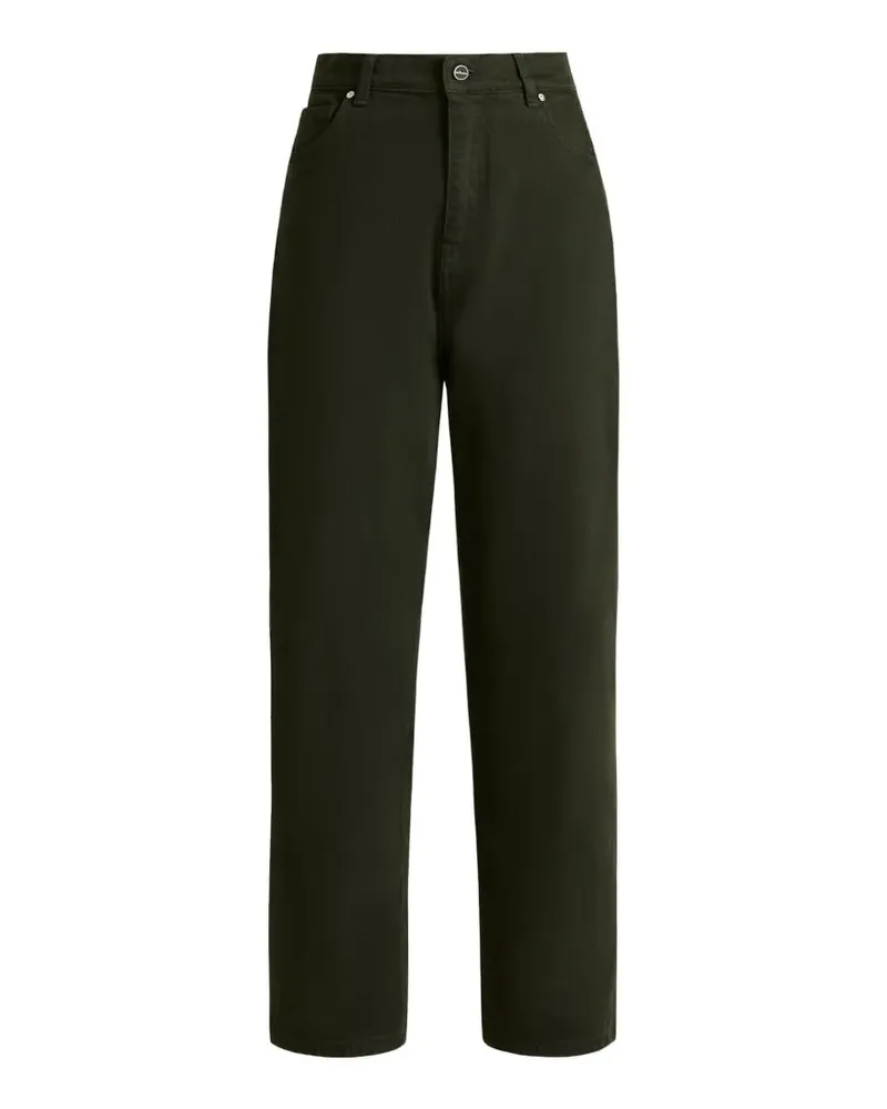 Kiton Gerade Hose mit Gürtelschlaufen - Grün Grün