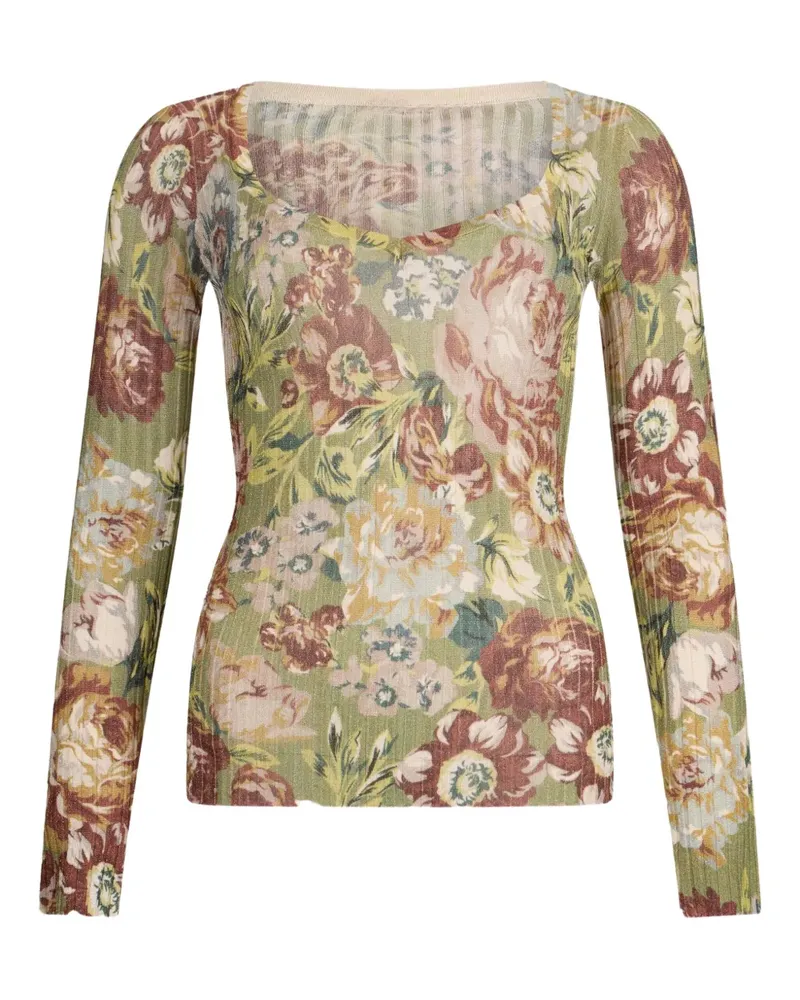 Liu Jo Bluse mit Blumen-Print - Grün Grün