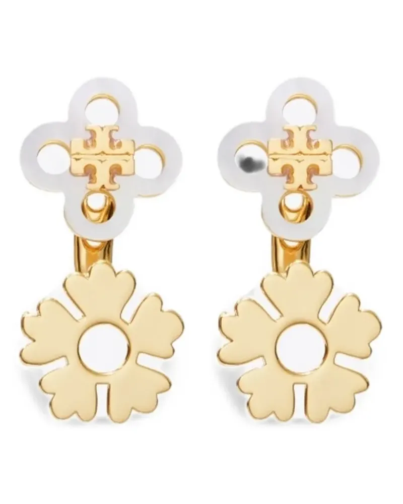 Tory Burch Double-T flower earrings - Gold Gold