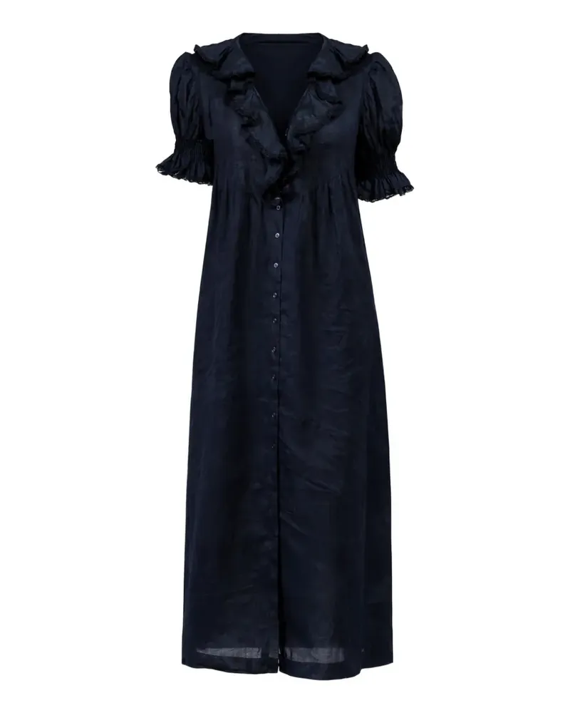 DÔEN Gerüschtes Harriette Kleid - Blau Blau