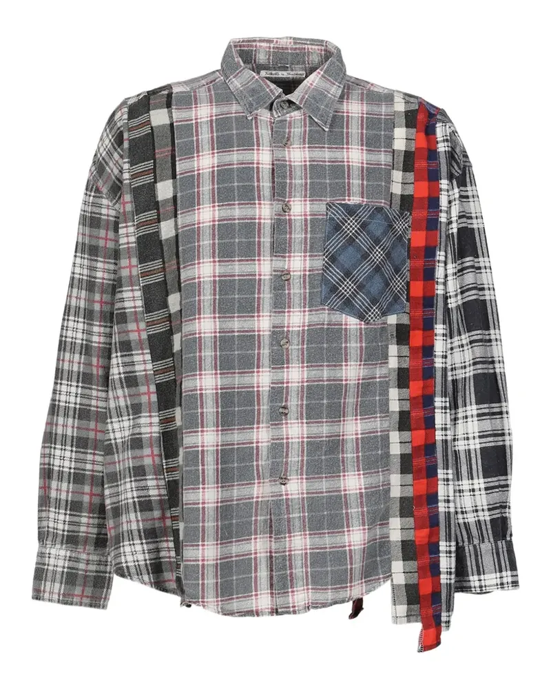 NEEDLES patchwork flannel shirt - Grau Grau