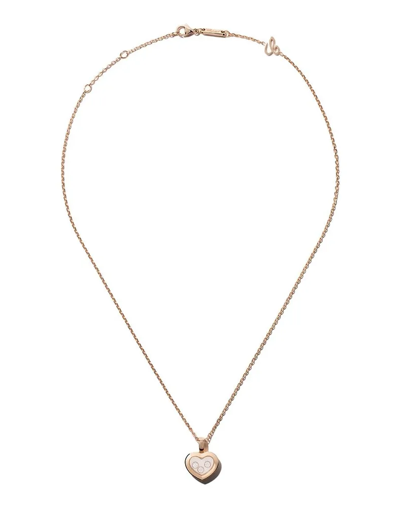 Chopard 18kt 'Happy Diamonds Icons' Rotgoldhalskette mit Diamant - Rosa Rosa
