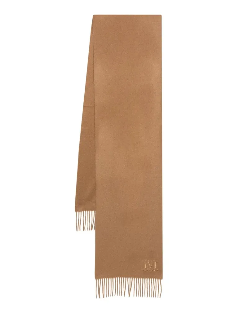Max Mara Kaschmirschal mit Logo-Stickerei - Braun Braun