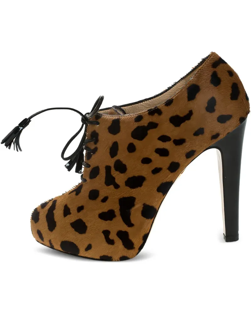 Charlotte Olympia Pre-owned Stiefel mit Leopardenmuster 125mm - Nude Nude