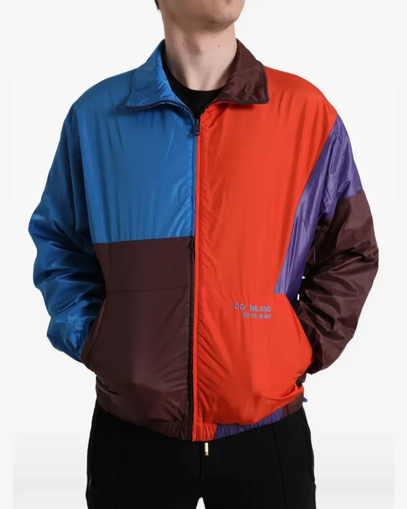 Dolce & Gabbana Colour-Block-Jacke mit Logo-Stickerei - Rot Rot