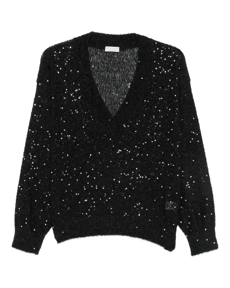 Brunello Cucinelli sequin-embellished sweater - Schwarz Schwarz