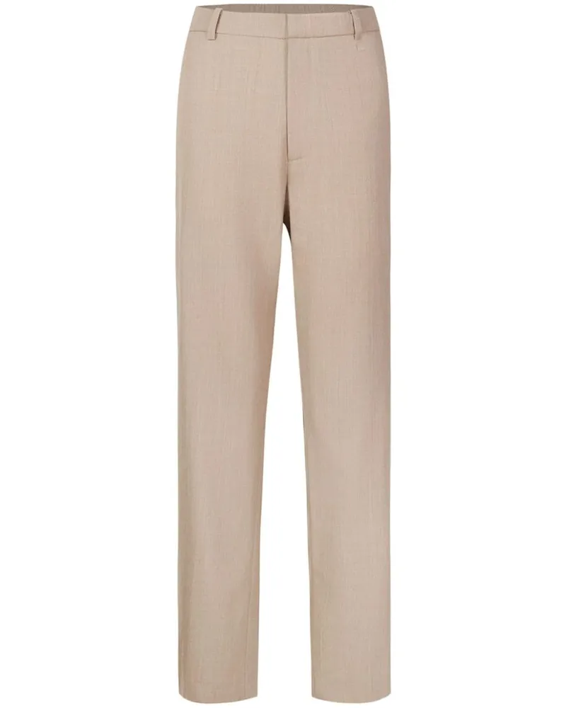 Shanghai Tang rear elasticated-waistband tailored trousers Nude