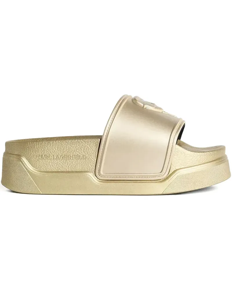 Karl Lagerfeld Pantoletten mit Logo-Prägung - Gold Gold
