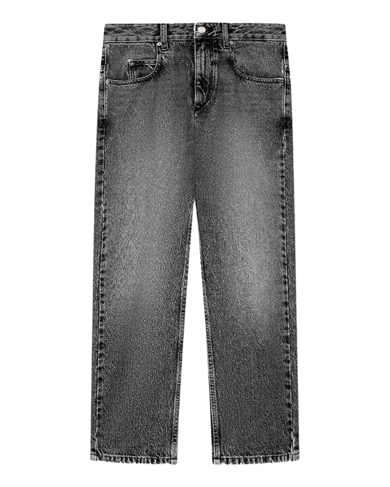 Isabel Marant Gerade Dakota Acid-Wash-Jeans - Schwarz Schwarz